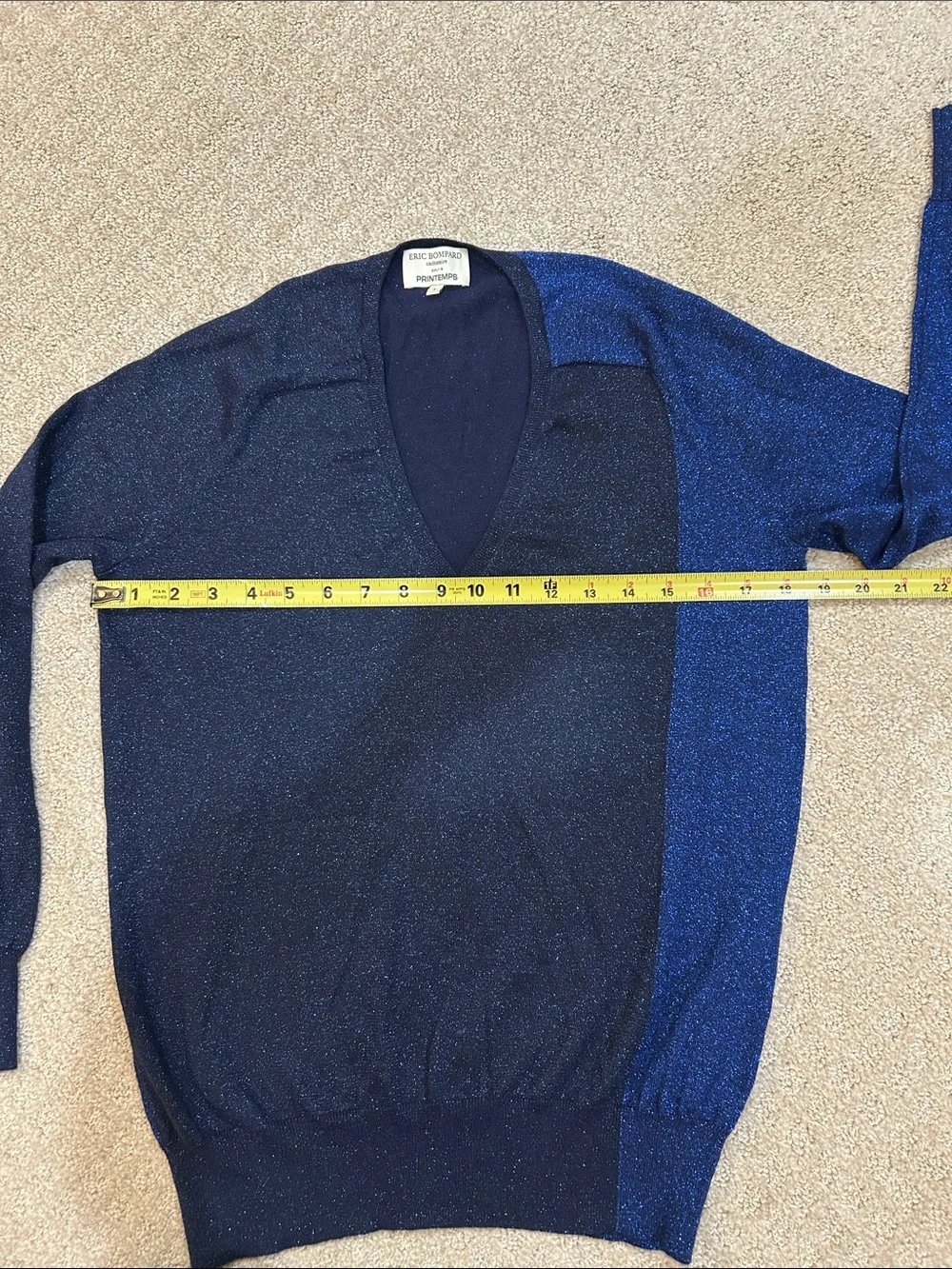 Eric Bompard x Printemps Cashmere Metallic Asymmetric Sweater S